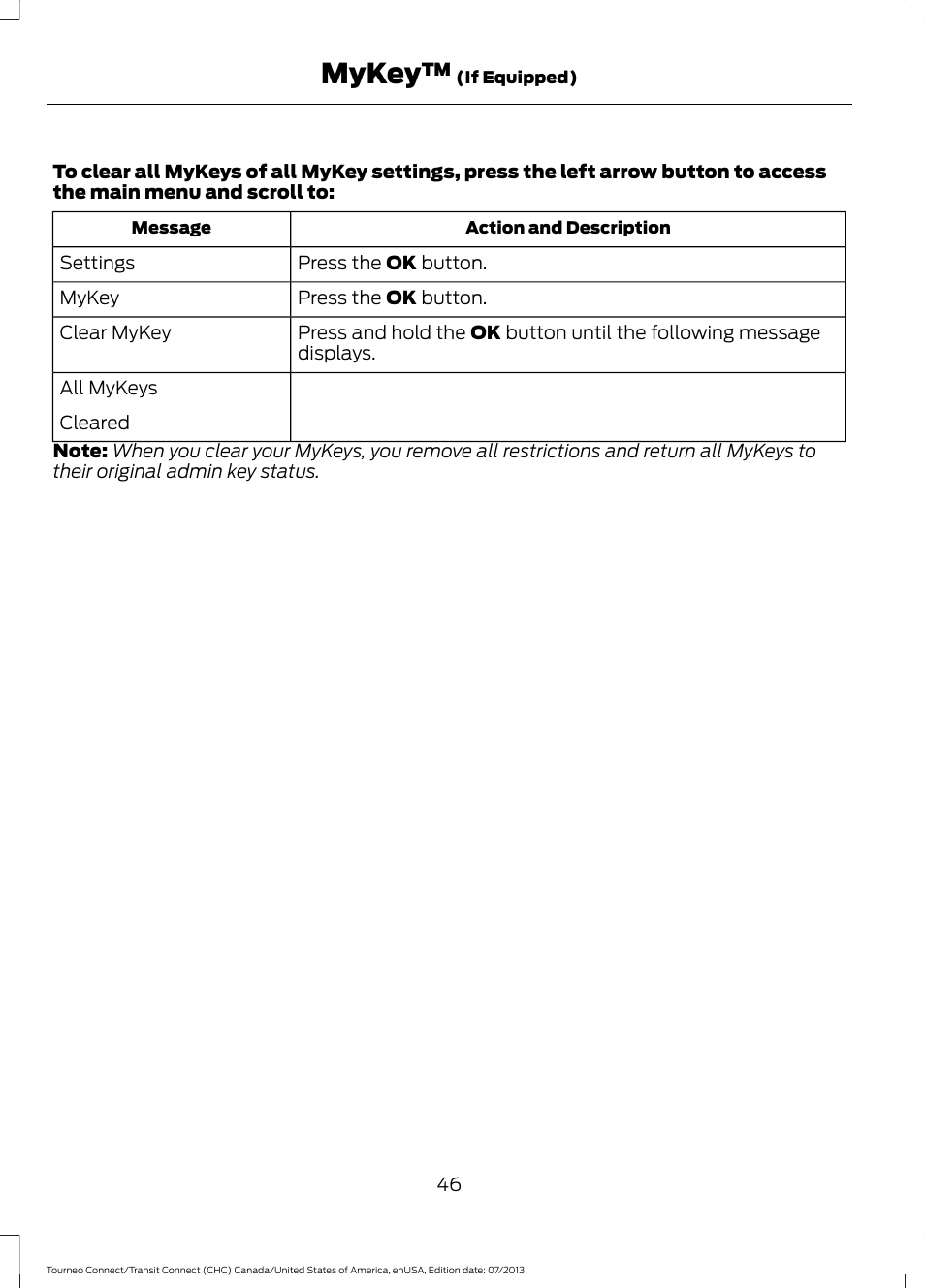 Mykey | FORD 2014 Transit Connect v.2 User Manual | Page 49 / 404