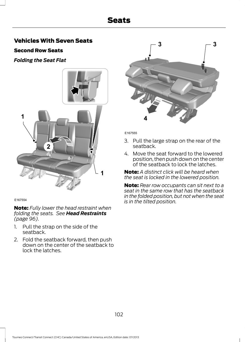 Seats | FORD 2014 Transit Connect v.3 User Manual | Page 105 / 411