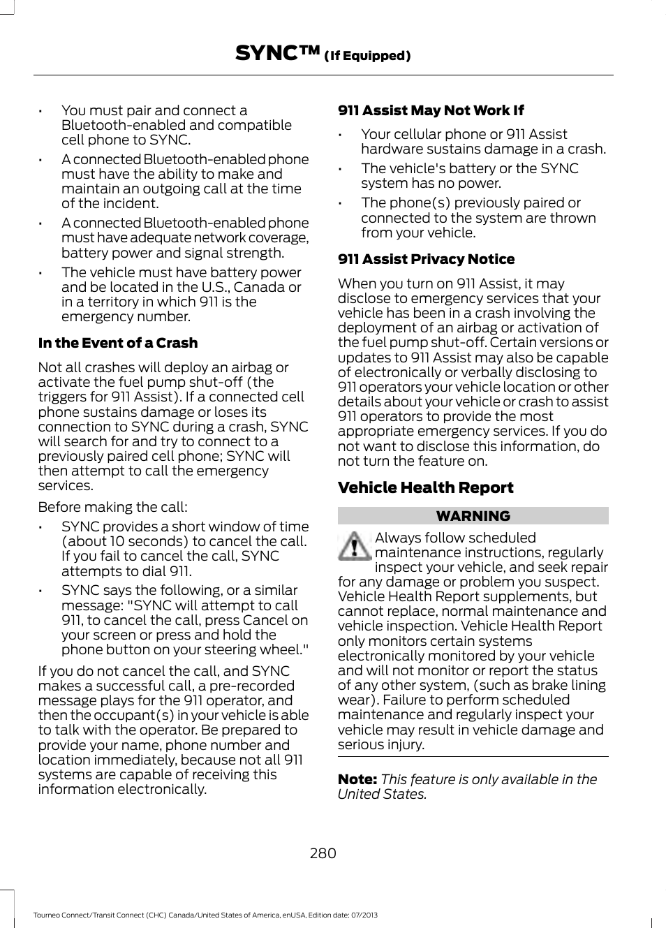 Sync | FORD 2014 Transit Connect v.3 User Manual | Page 283 / 411