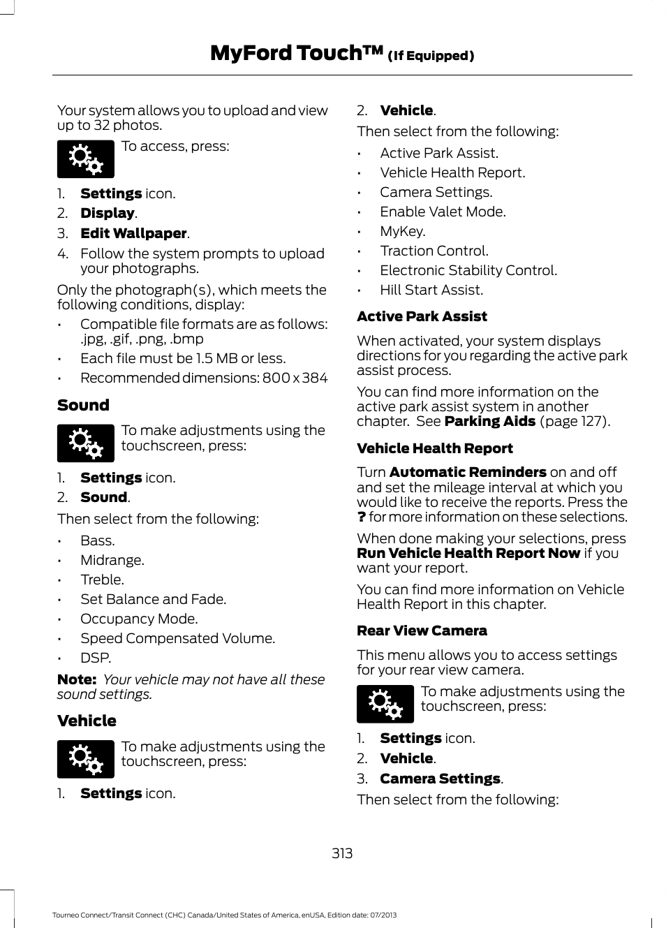 Myford touch | FORD 2014 Transit Connect v.3 User Manual | Page 316 / 411
