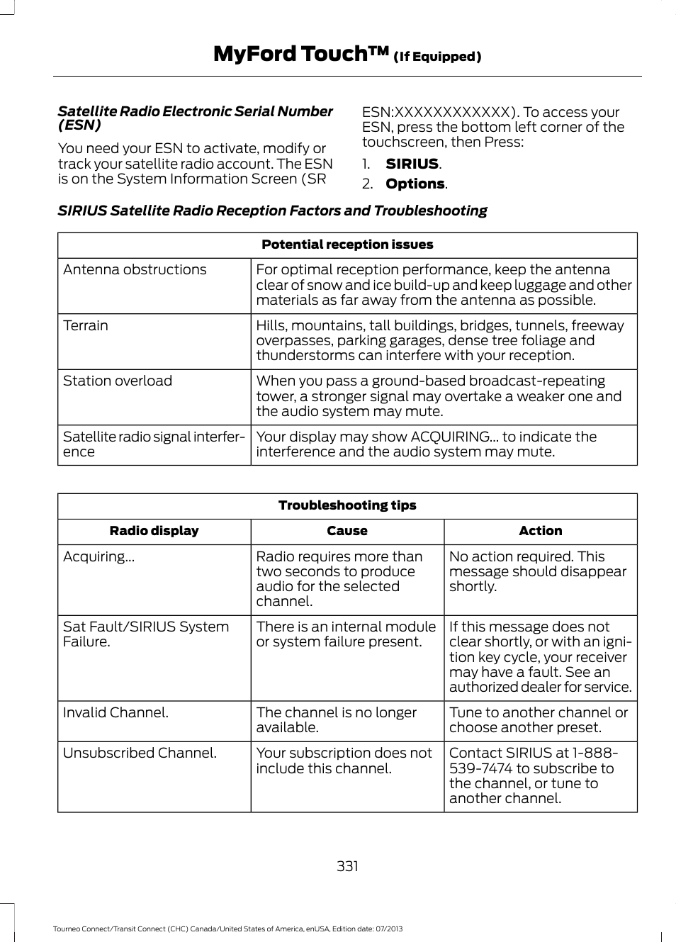 Myford touch | FORD 2014 Transit Connect v.3 User Manual | Page 334 / 411