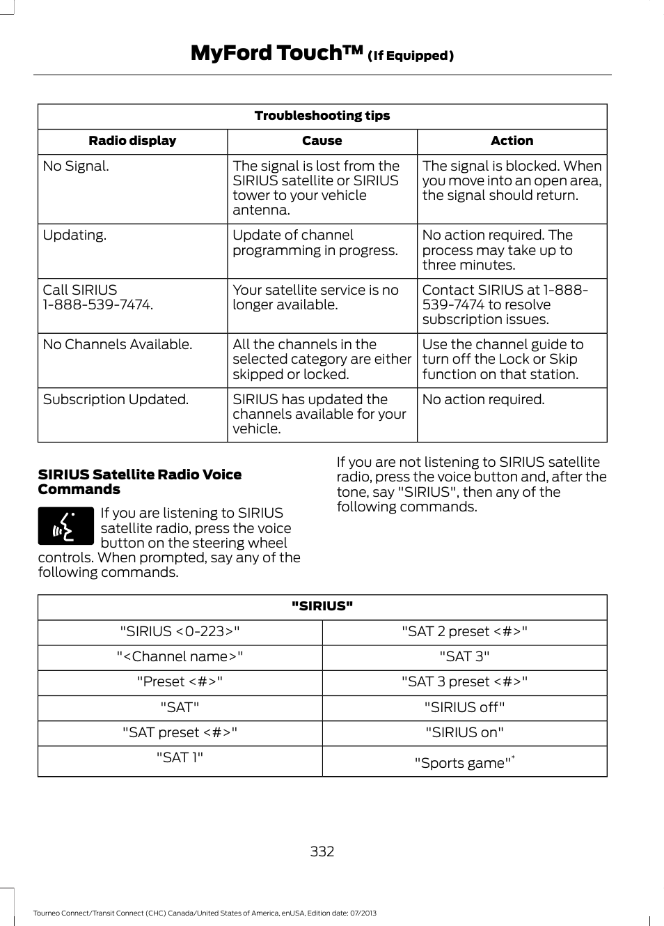 Myford touch | FORD 2014 Transit Connect v.3 User Manual | Page 335 / 411