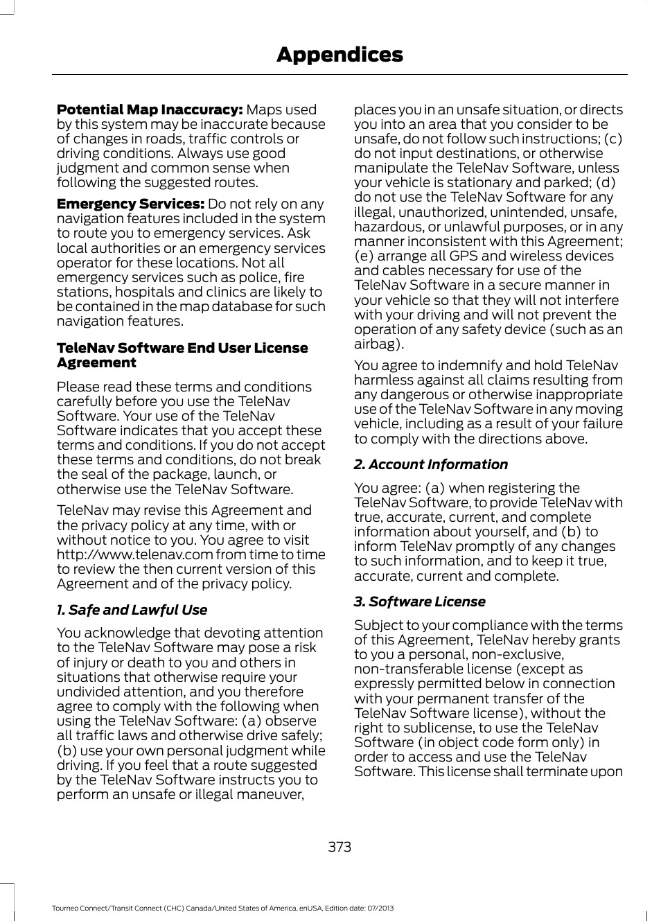 Appendices | FORD 2014 Transit Connect v.3 User Manual | Page 376 / 411