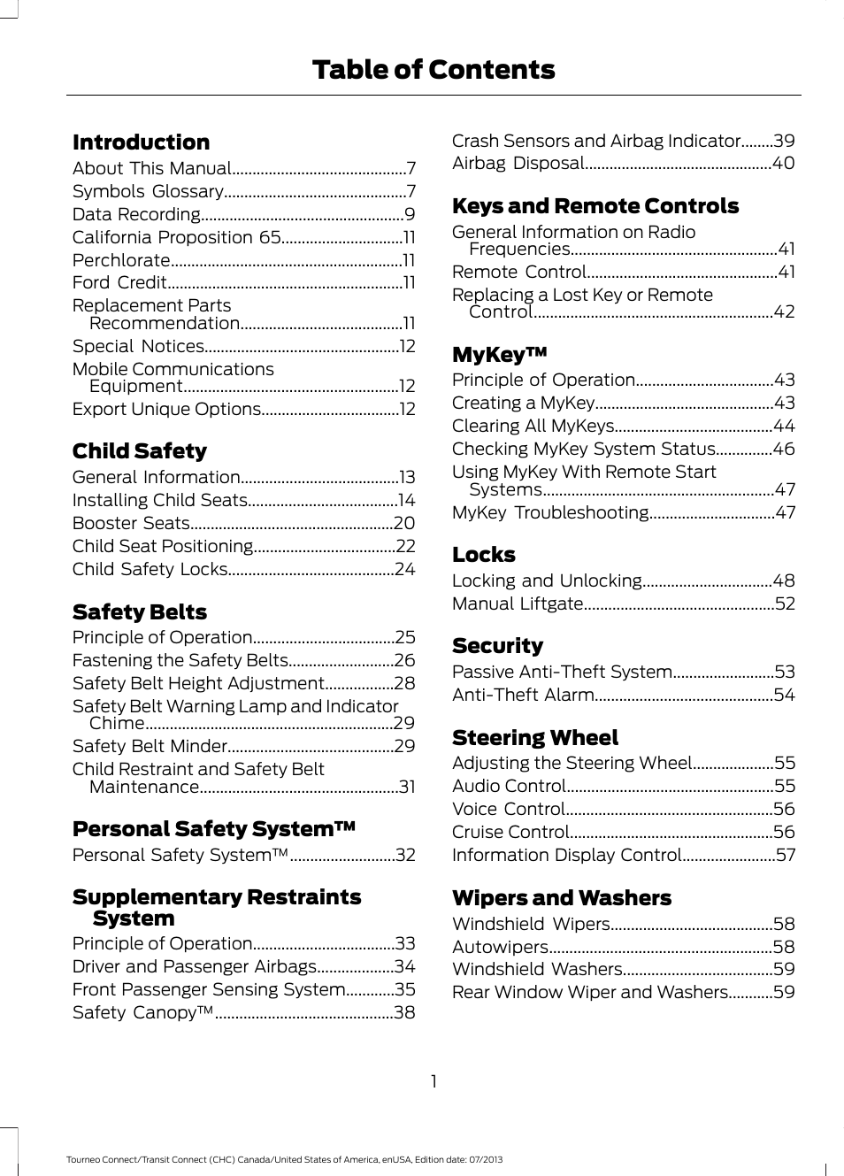 FORD 2014 Transit Connect v.3 User Manual | Page 4 / 411