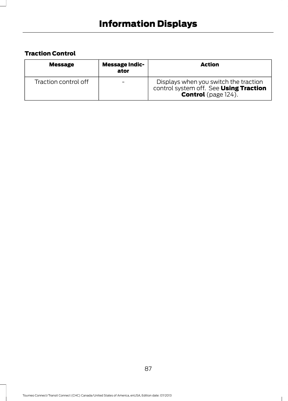 Information displays | FORD 2014 Transit Connect v.3 User Manual | Page 90 / 411