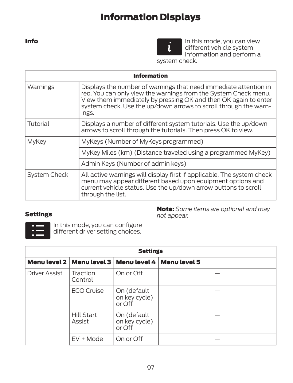 Information displays | FORD 2013 C-MAX Hybrid v.1 User Manual | Page 100 / 446