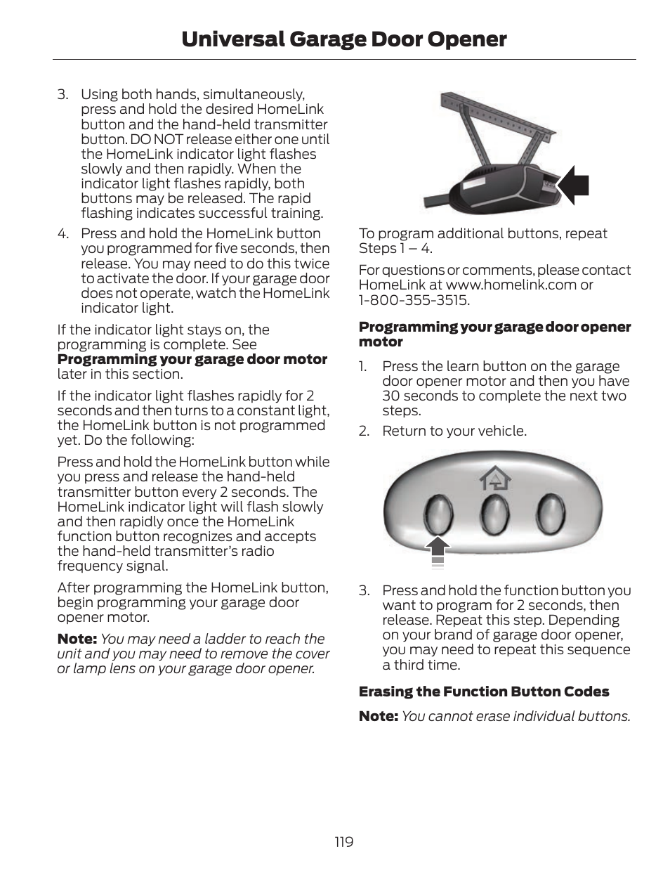 Universal garage door opener | FORD 2013 C-MAX Hybrid v.1 User Manual | Page 122 / 446