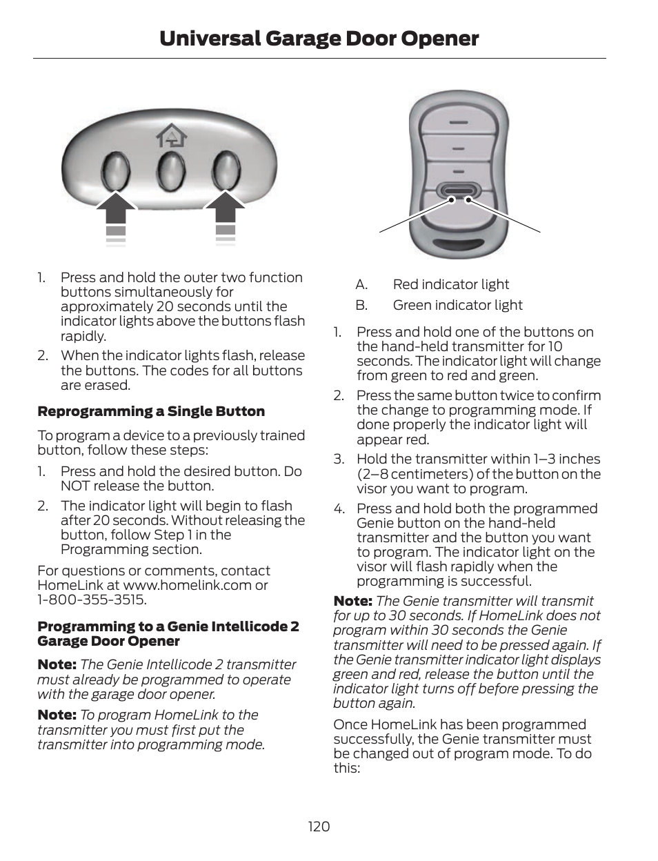 Universal garage door opener | FORD 2013 C-MAX Hybrid v.1 User Manual | Page 123 / 446