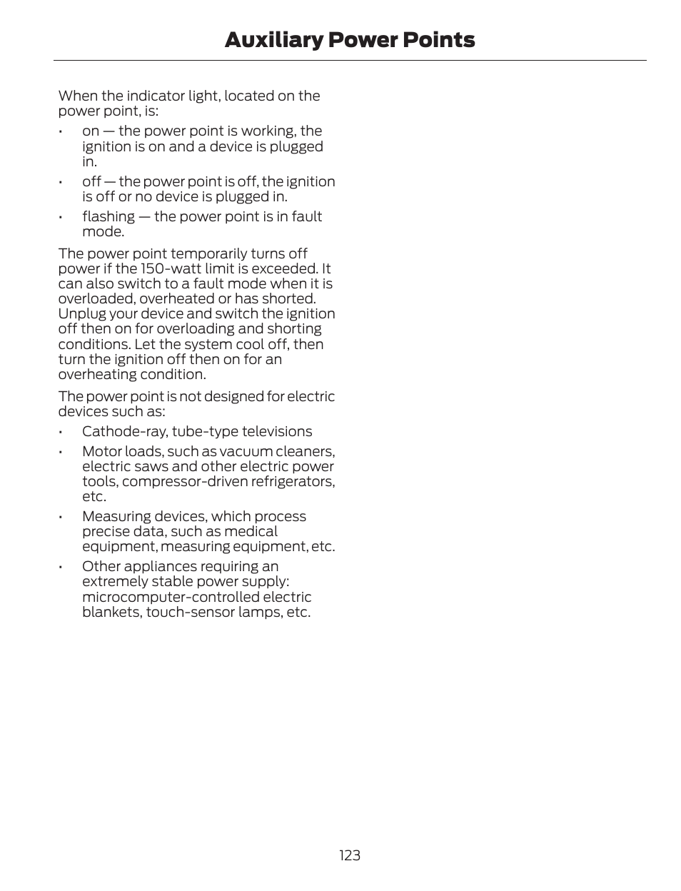 Auxiliary power points | FORD 2013 C-MAX Hybrid v.1 User Manual | Page 126 / 446