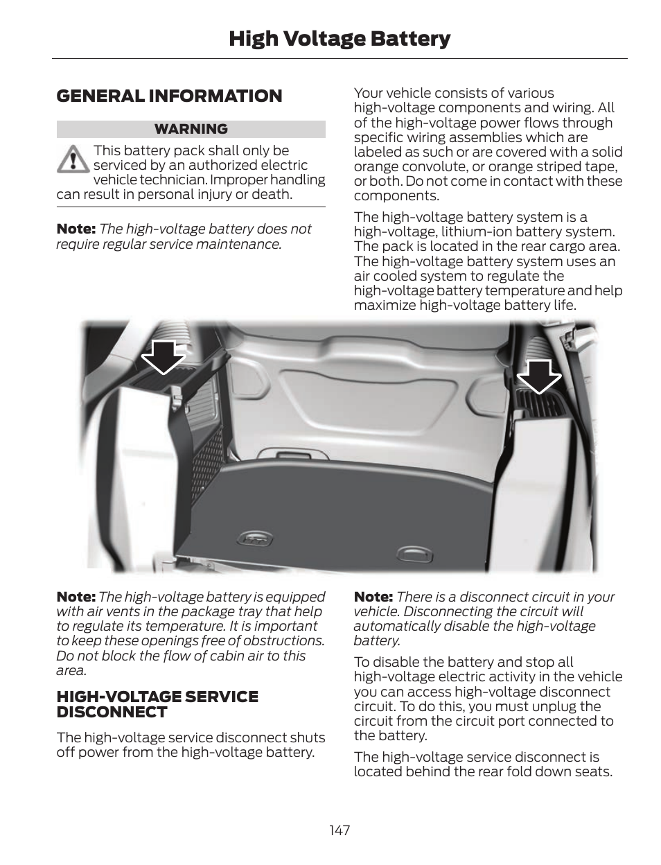 High voltage battery, General information | FORD 2013 C-MAX Hybrid v.1 User Manual | Page 150 / 446