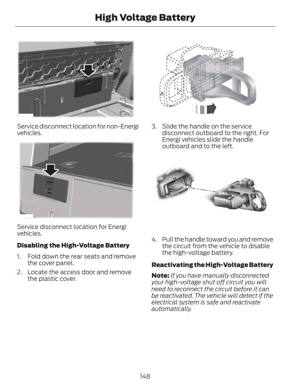 High voltage battery | FORD 2013 C-MAX Hybrid v.1 User Manual | Page 151 / 446