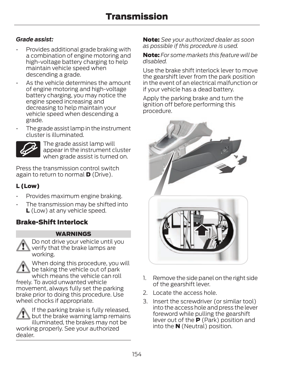 Transmission | FORD 2013 C-MAX Hybrid v.1 User Manual | Page 157 / 446