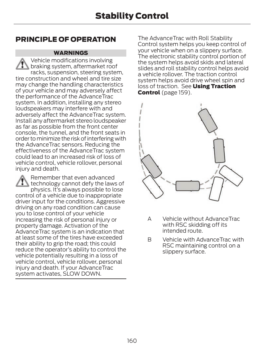 Stability control | FORD 2013 C-MAX Hybrid v.1 User Manual | Page 163 / 446