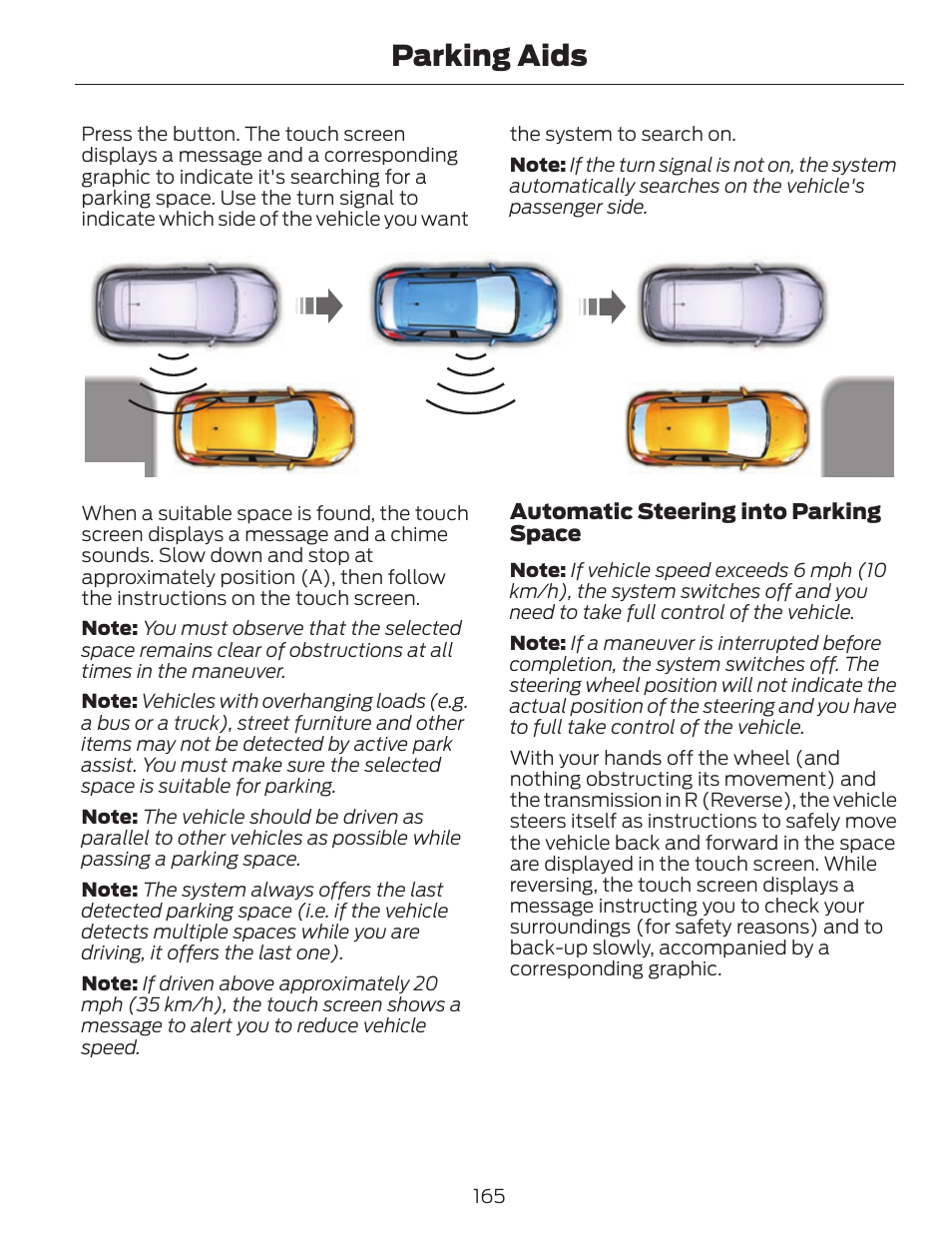 Parking aids | FORD 2013 C-MAX Hybrid v.1 User Manual | Page 168 / 446