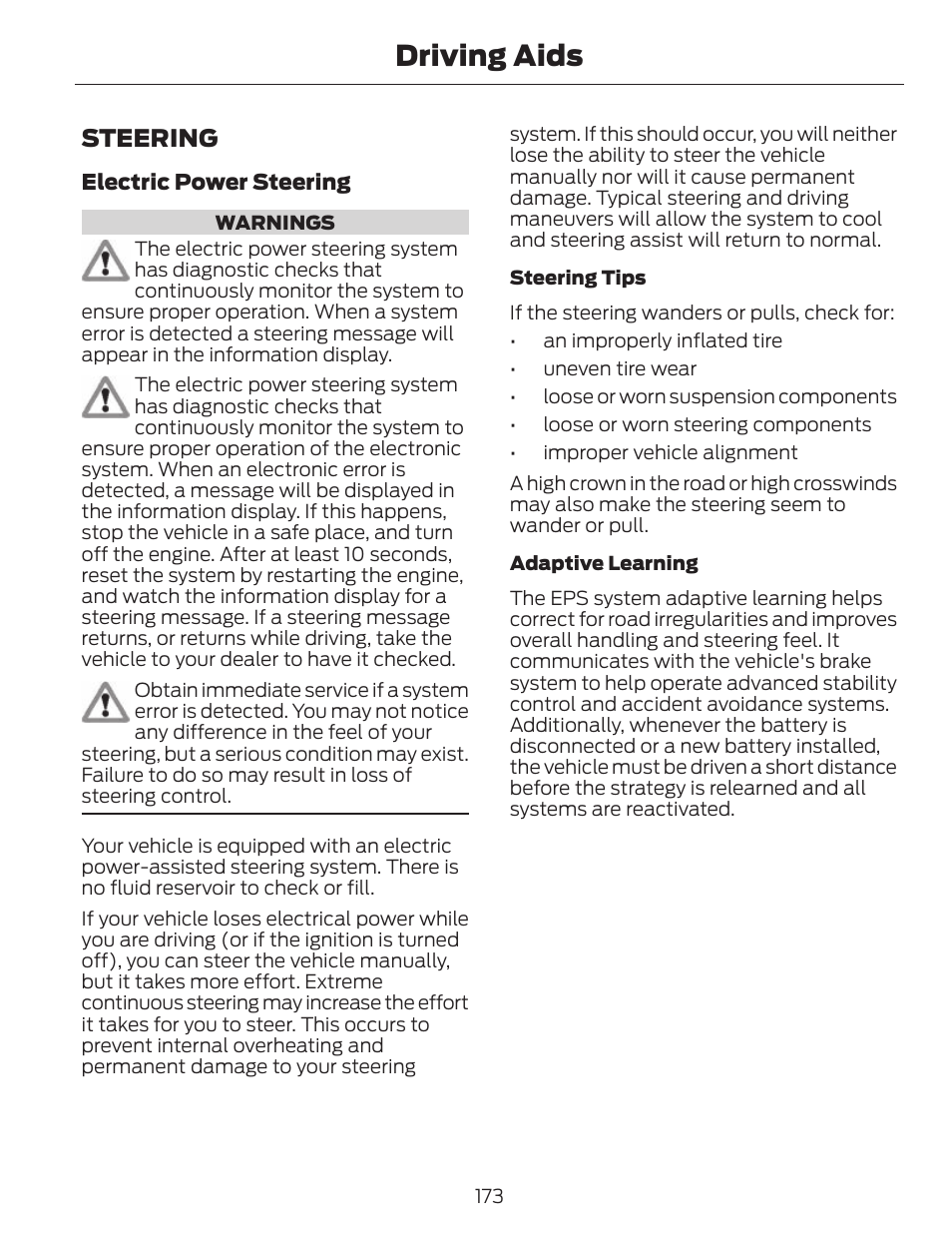 Driving aids, Steering | FORD 2013 C-MAX Hybrid v.1 User Manual | Page 176 / 446