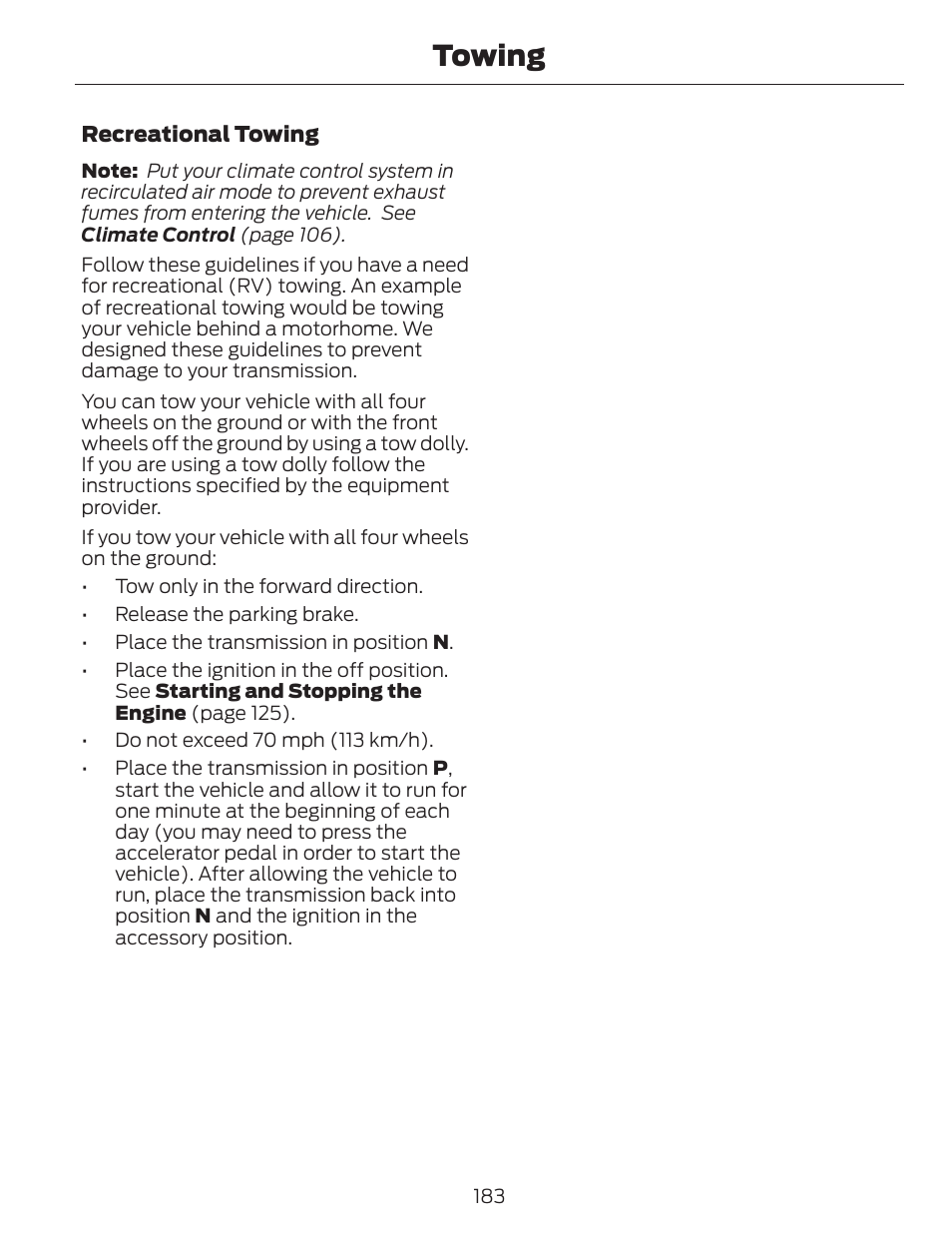 Towing | FORD 2013 C-MAX Hybrid v.1 User Manual | Page 186 / 446