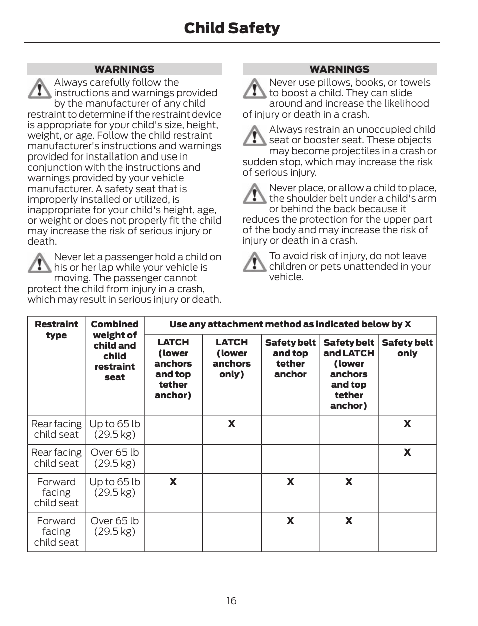 Child safety | FORD 2013 C-MAX Hybrid v.1 User Manual | Page 19 / 446