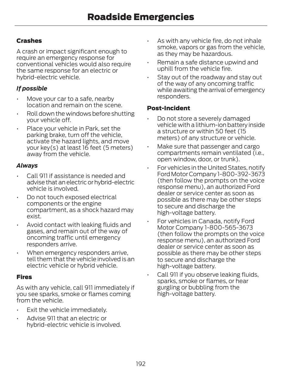 Roadside emergencies | FORD 2013 C-MAX Hybrid v.1 User Manual | Page 195 / 446