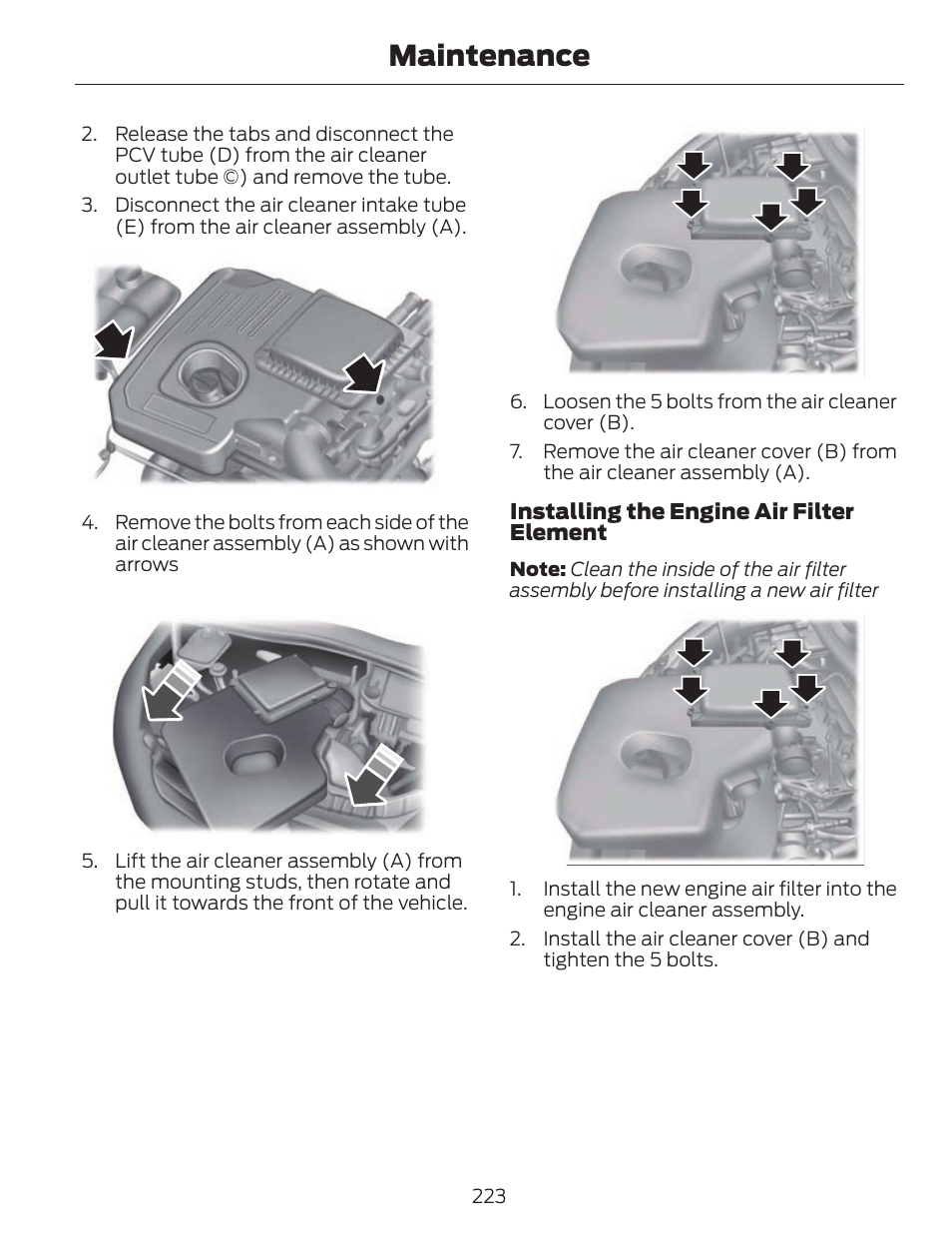 Maintenance | FORD 2013 C-MAX Hybrid v.1 User Manual | Page 226 / 446