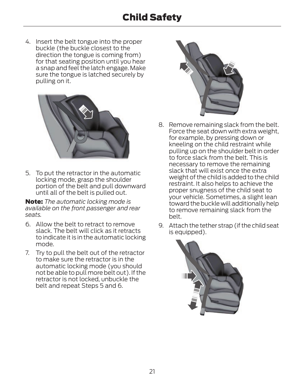 Child safety | FORD 2013 C-MAX Hybrid v.1 User Manual | Page 24 / 446