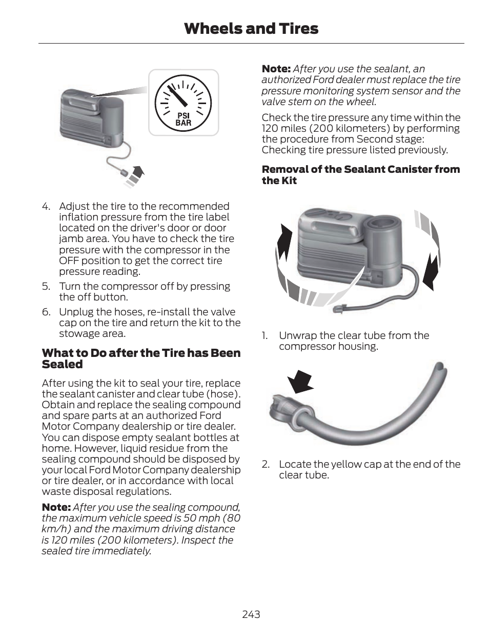 Wheels and tires | FORD 2013 C-MAX Hybrid v.1 User Manual | Page 246 / 446