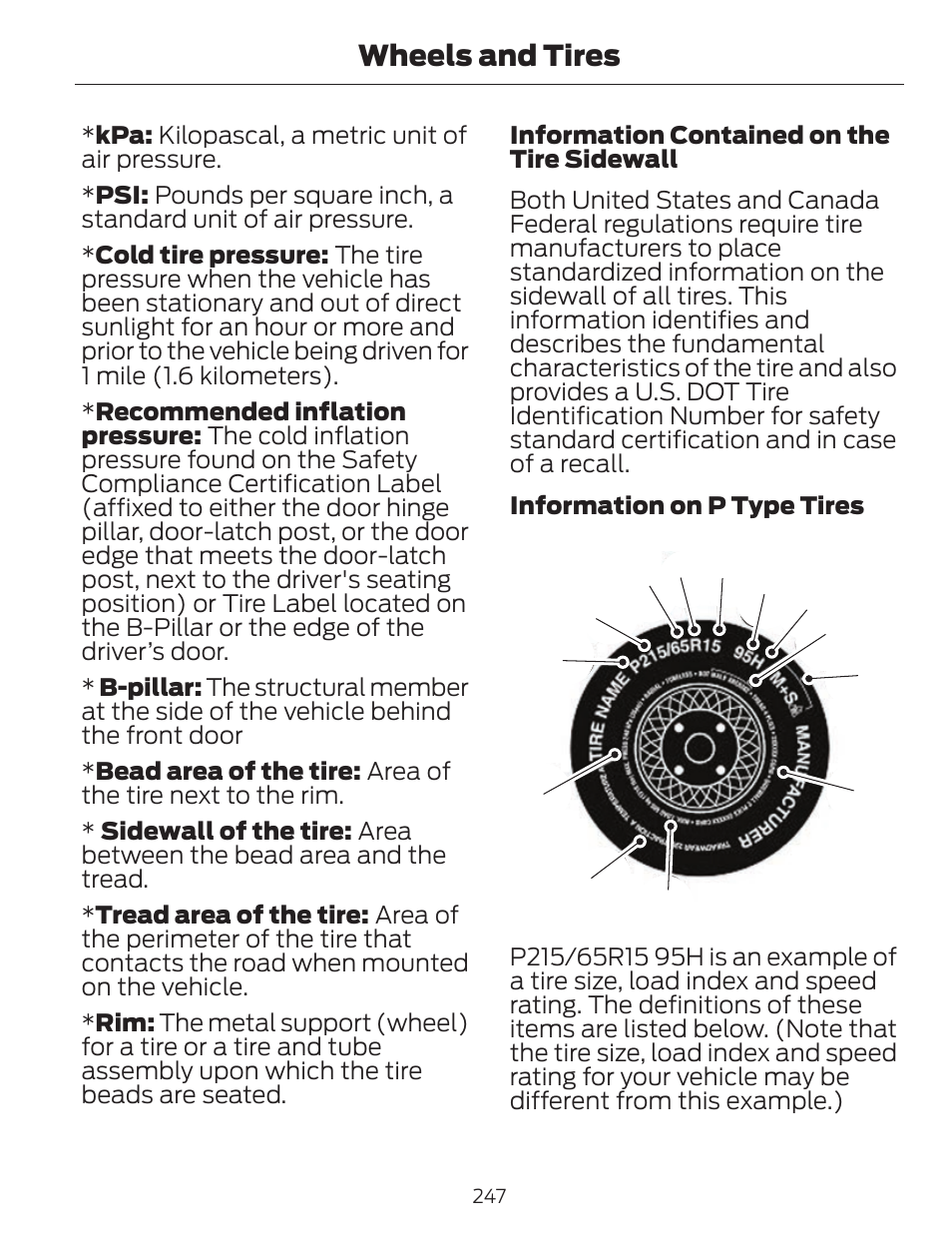 Wheels and tires | FORD 2013 C-MAX Hybrid v.1 User Manual | Page 250 / 446
