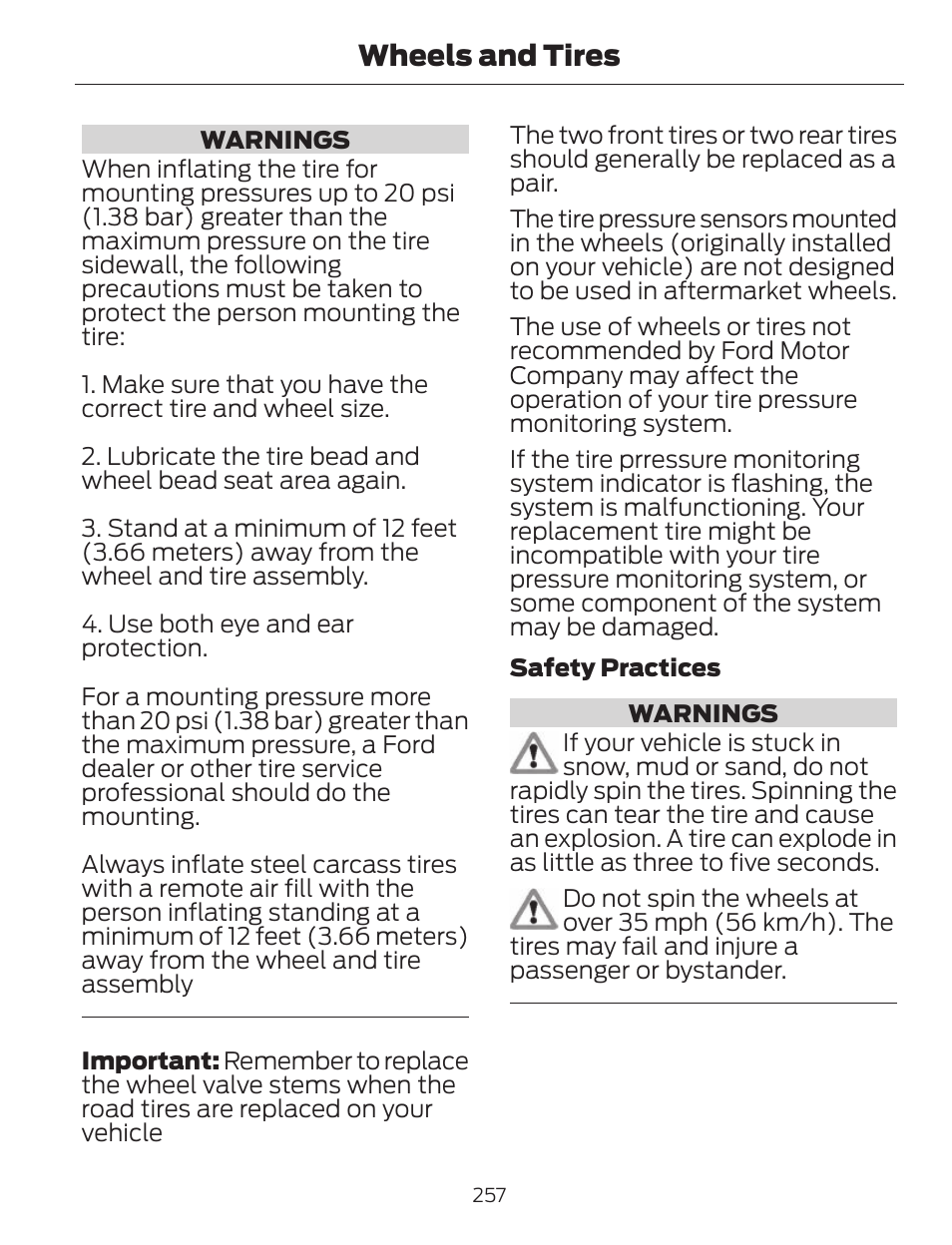 Wheels and tires | FORD 2013 C-MAX Hybrid v.1 User Manual | Page 260 / 446