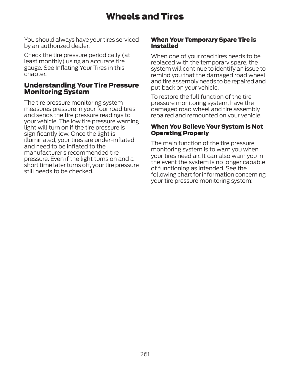Wheels and tires | FORD 2013 C-MAX Hybrid v.1 User Manual | Page 264 / 446