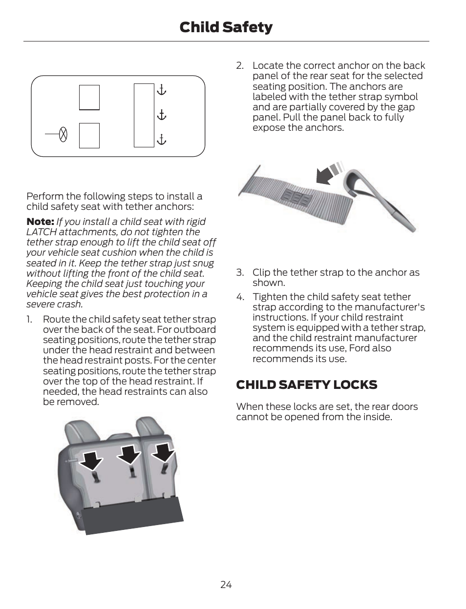 Child safety, Child safety locks | FORD 2013 C-MAX Hybrid v.1 User Manual | Page 27 / 446