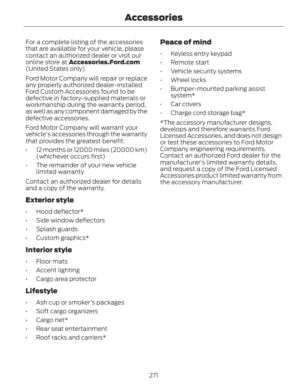 Accessories | FORD 2013 C-MAX Hybrid v.1 User Manual | Page 274 / 446