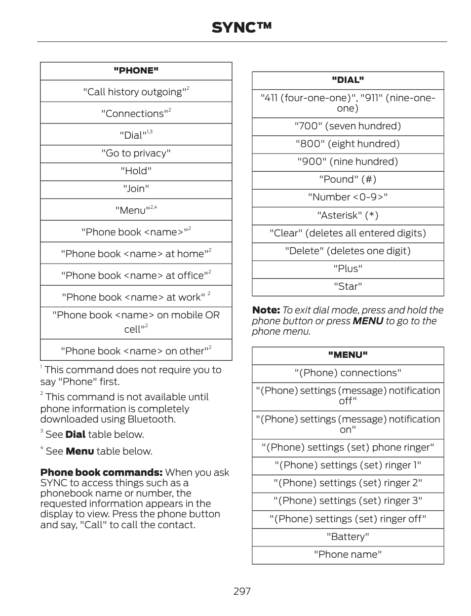 Sync | FORD 2013 C-MAX Hybrid v.1 User Manual | Page 300 / 446
