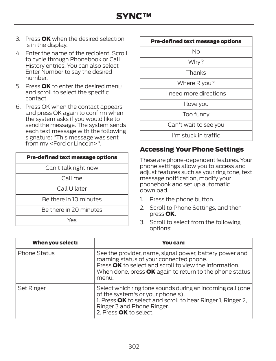 Sync | FORD 2013 C-MAX Hybrid v.1 User Manual | Page 305 / 446