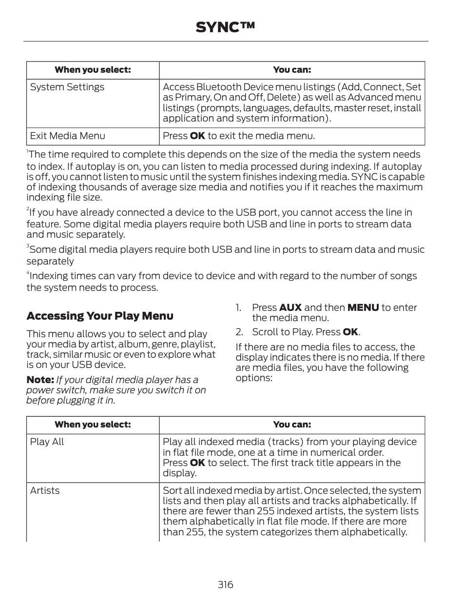 Sync | FORD 2013 C-MAX Hybrid v.1 User Manual | Page 319 / 446