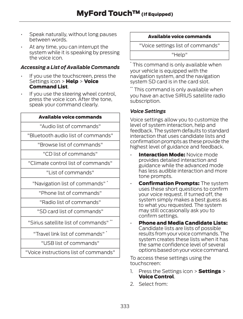 Myford touch | FORD 2013 C-MAX Hybrid v.1 User Manual | Page 336 / 446