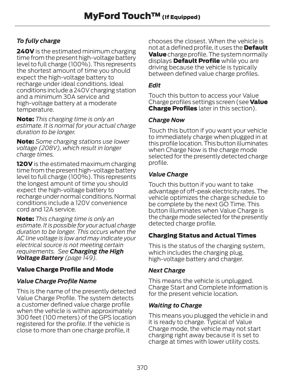 Myford touch | FORD 2013 C-MAX Hybrid v.1 User Manual | Page 373 / 446