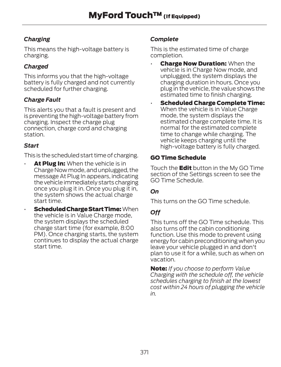 Myford touch | FORD 2013 C-MAX Hybrid v.1 User Manual | Page 374 / 446