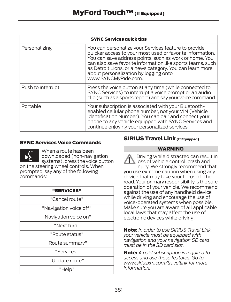 Myford touch | FORD 2013 C-MAX Hybrid v.1 User Manual | Page 384 / 446