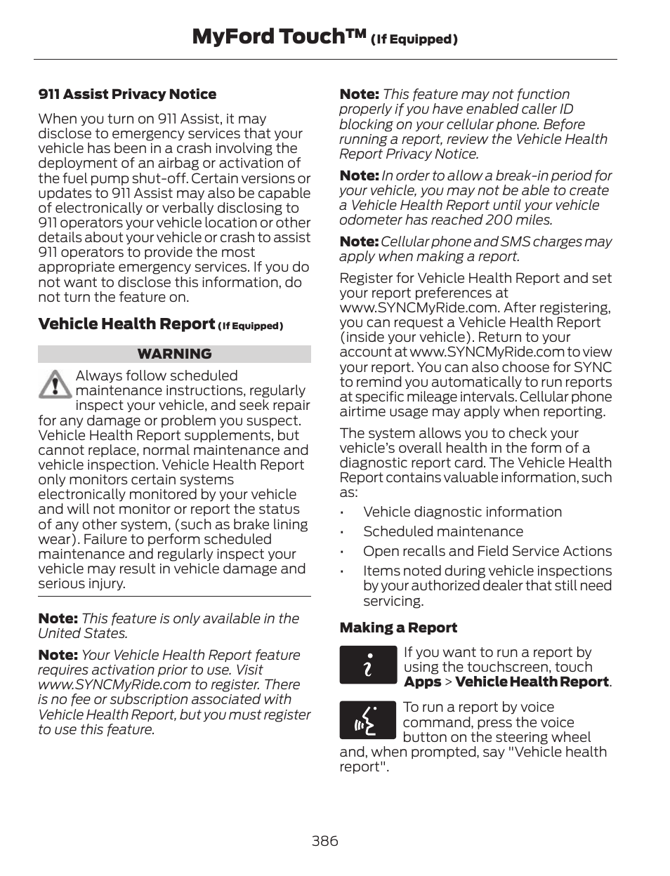 Myford touch | FORD 2013 C-MAX Hybrid v.1 User Manual | Page 389 / 446