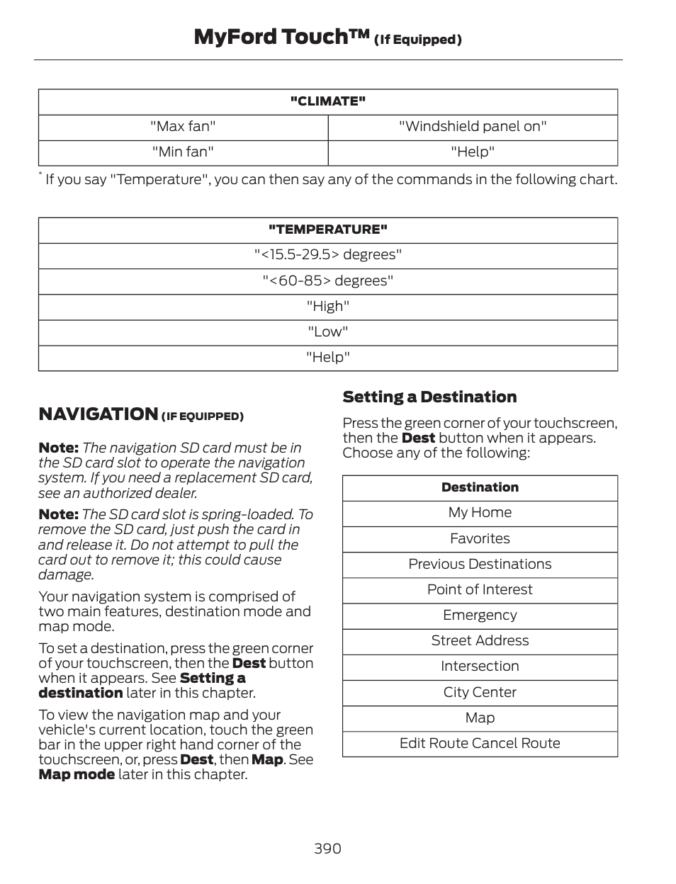 Myford touch, Navigation | FORD 2013 C-MAX Hybrid v.1 User Manual | Page 393 / 446