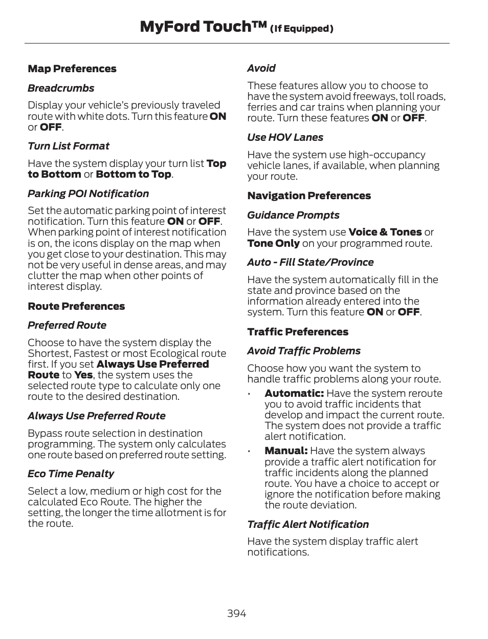 Myford touch | FORD 2013 C-MAX Hybrid v.1 User Manual | Page 397 / 446
