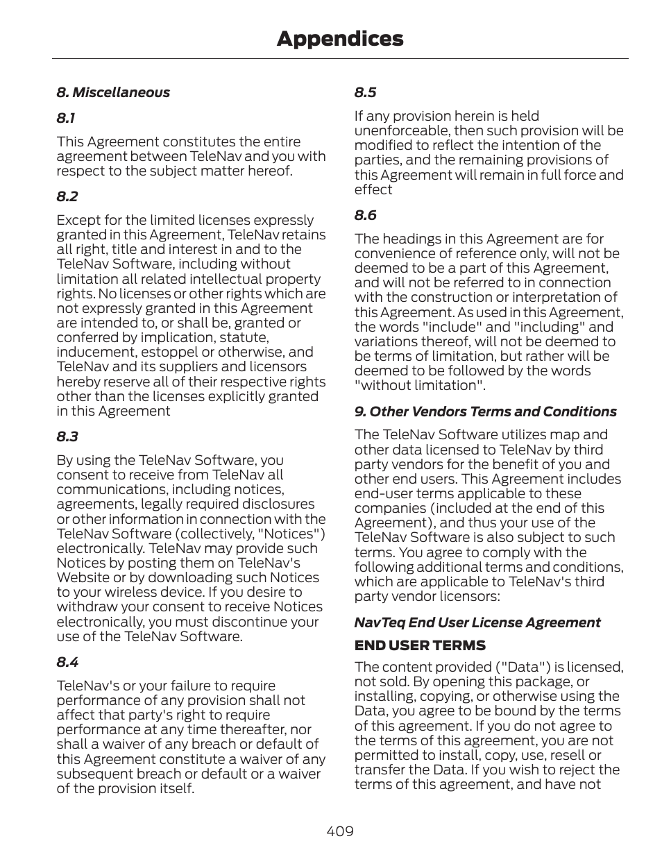 Appendices | FORD 2013 C-MAX Hybrid v.1 User Manual | Page 412 / 446