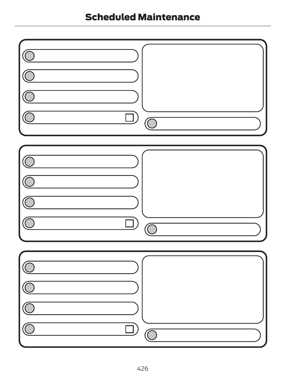 Dealer stamp, Scheduled maintenance | FORD 2013 C-MAX Hybrid v.1 User Manual | Page 429 / 446
