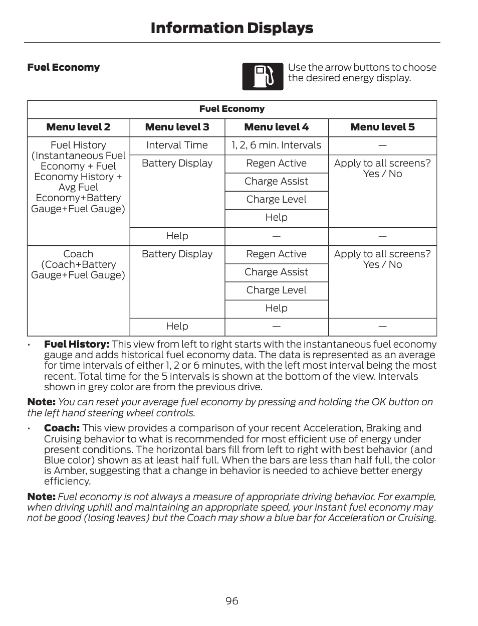 Information displays | FORD 2013 C-MAX Hybrid v.1 User Manual | Page 99 / 446