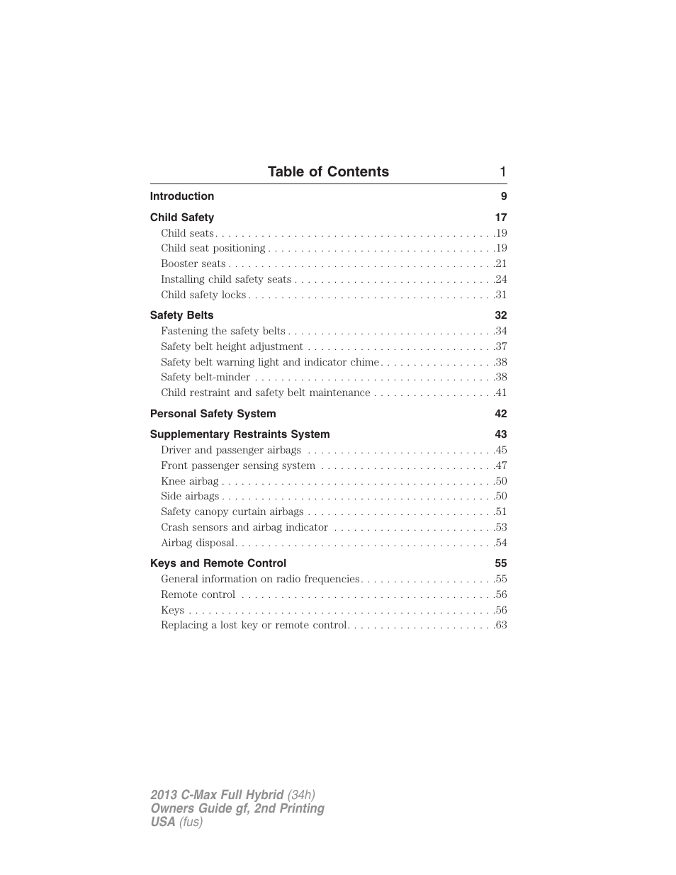 FORD 2013 C-MAX Hybrid v.2 User Manual | Page 2 / 524