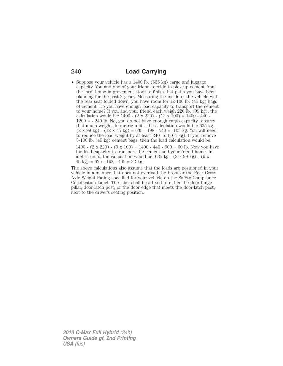 FORD 2013 C-MAX Hybrid v.2 User Manual | Page 241 / 524