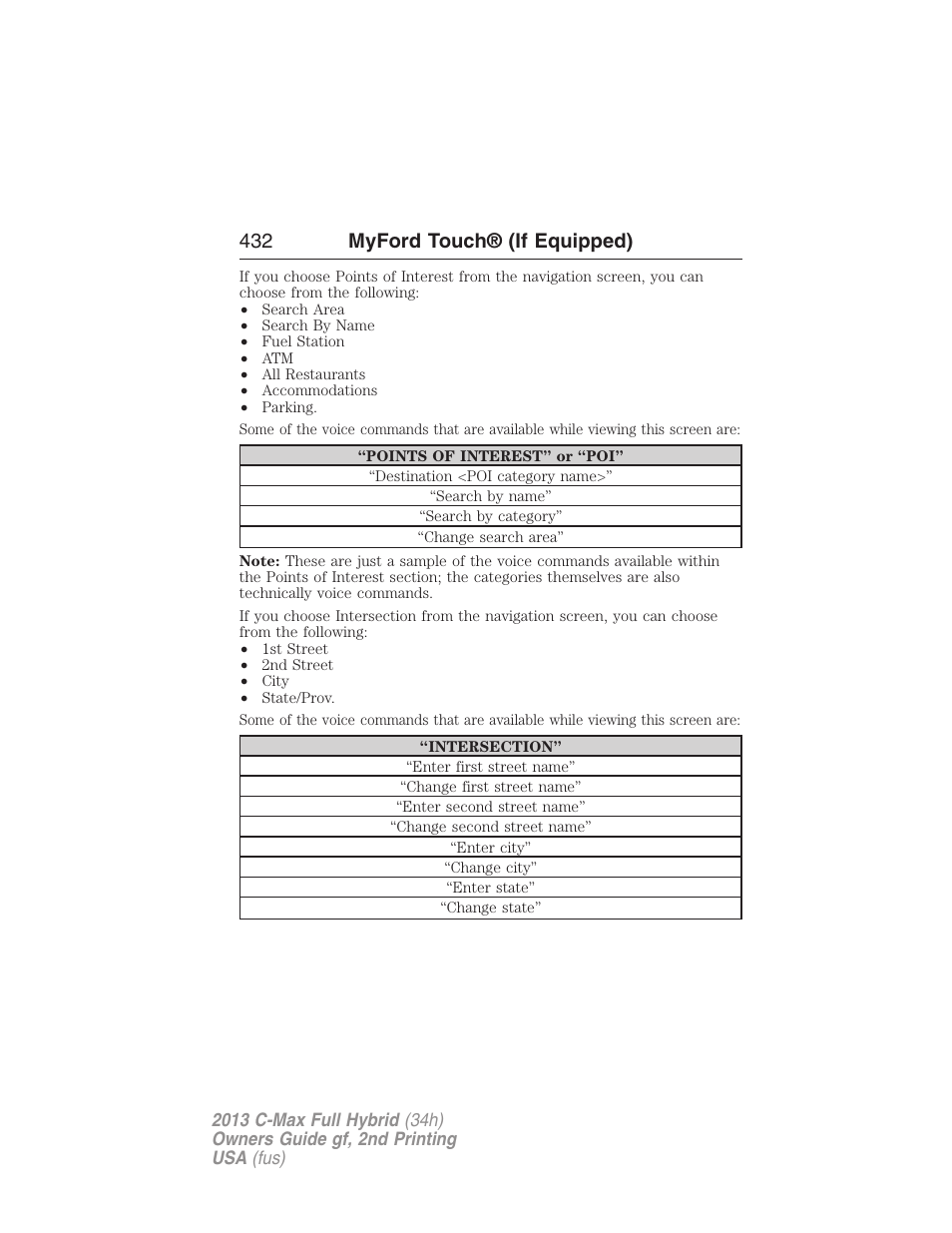 432 myford touch® (if equipped) | FORD 2013 C-MAX Hybrid v.2 User Manual | Page 433 / 524