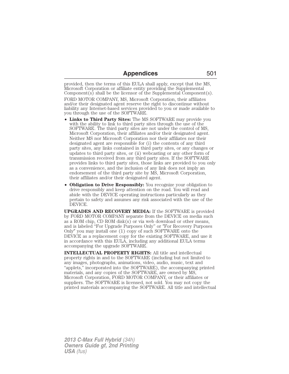 Appendices 501 | FORD 2013 C-MAX Hybrid v.2 User Manual | Page 502 / 524