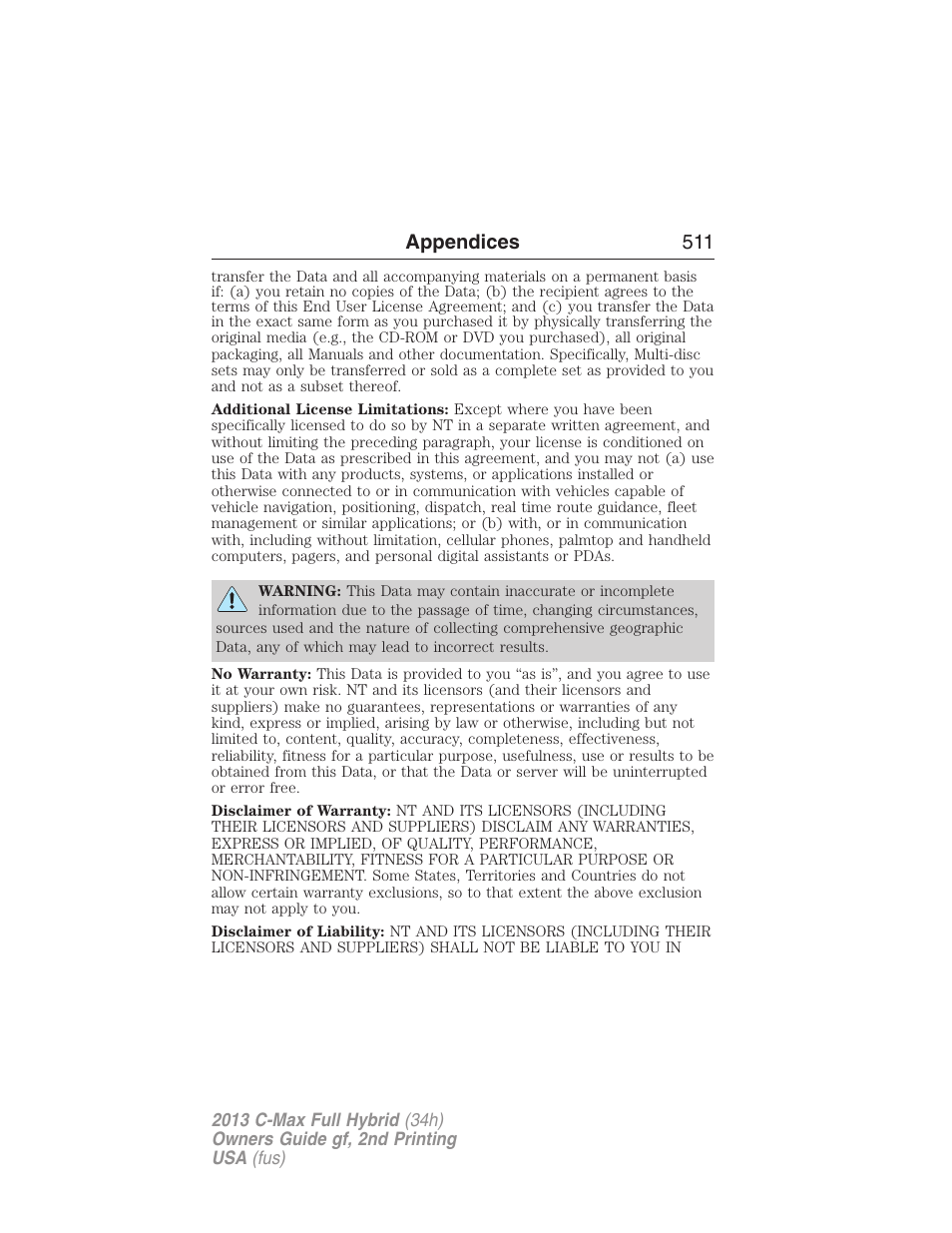 Appendices 511 | FORD 2013 C-MAX Hybrid v.2 User Manual | Page 512 / 524