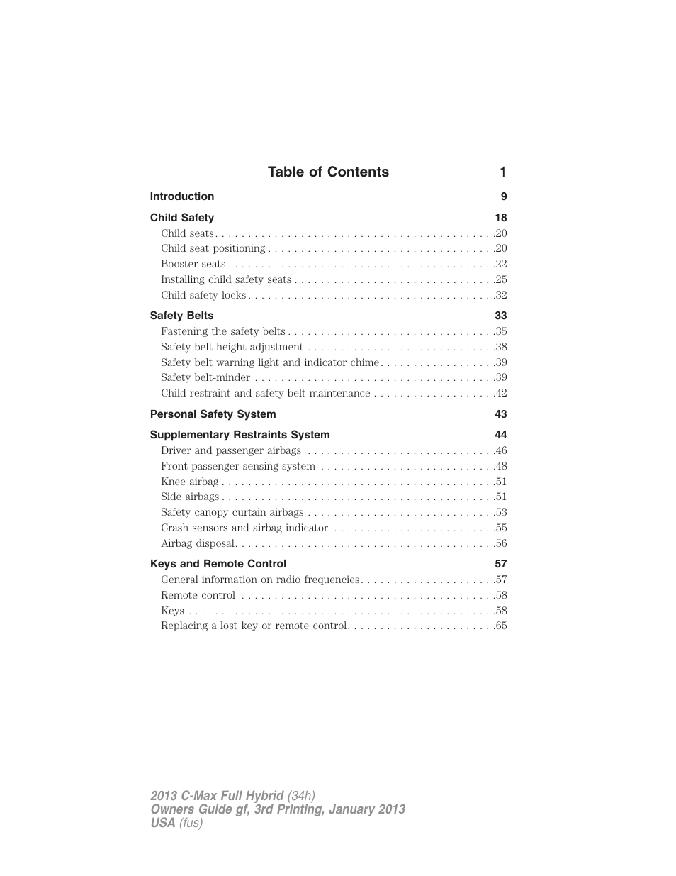 FORD 2013 C-MAX Hybrid v.3 User Manual | Page 2 / 552