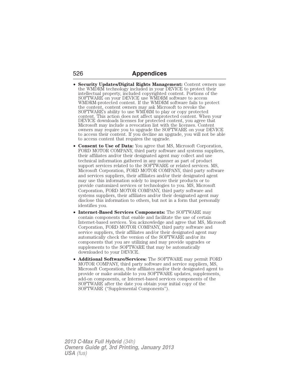 526 appendices | FORD 2013 C-MAX Hybrid v.3 User Manual | Page 527 / 552